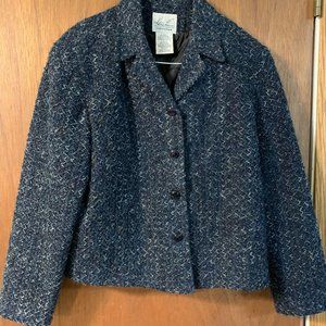 Kathie Lee Blue Tweed Jacket Women's XL